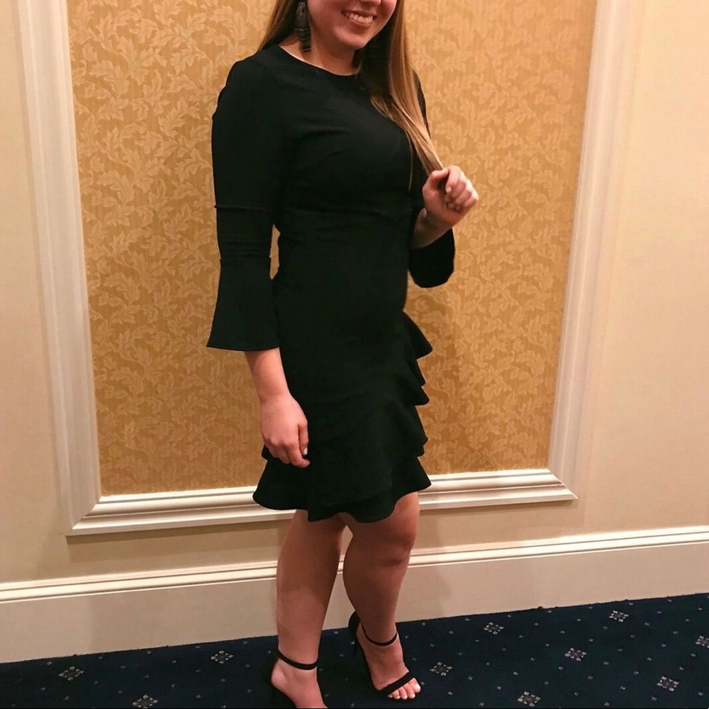 Lulus Black Ruffled Bodycon Dress - Picture 4 of 4
